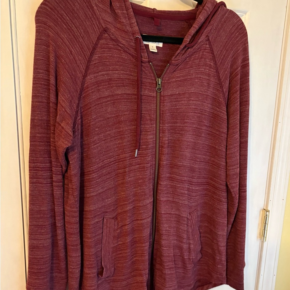 Market & Spruce Red/White Marled Hooded Sweater - Picture 6 of 6